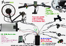 24 inch 60V 2000W front hub motor electric bike conversion kit wire diagram