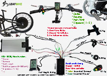 20 inch 48V 52V 2000W rear hub motor - Beach Snow Fat Tire bike conversion kit wire diagram