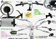 17 inch 60V 2000W front electric motorcycle motor kit wire diagram