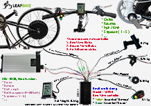 24 inch 60V 2000W rear hub motor wheel - electric bike conversion kit wire diagram