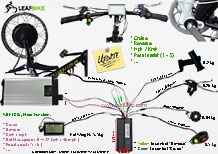 16 inch 48V 1500W front electric motorcycle motor kit wire diagram