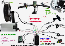 20 inch 48V 52V 2000W beach snow fat tire single side shaft motor kit wire diagram